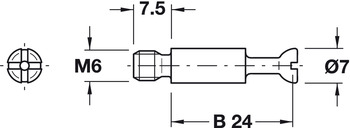 Шток эксцентрика м6 24 мм