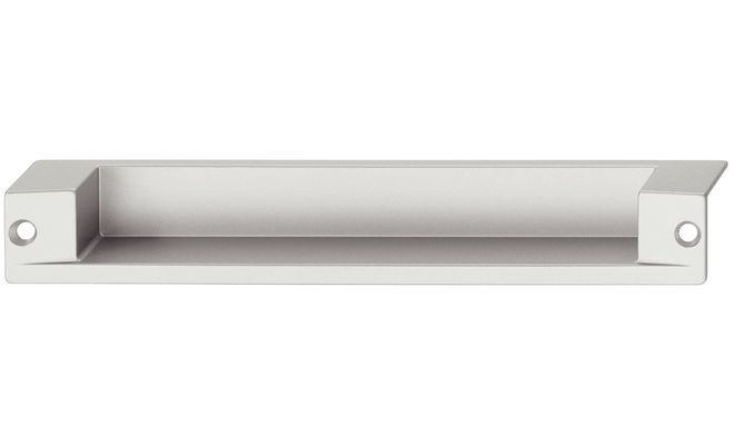 Мебельные ручки врезные торцевые, цинковое литьё (цвет алюминий 180x25 .